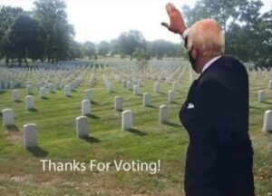 PHOTO Joe Biden Waving To Massive Graveyard Thanks For Voting Meme