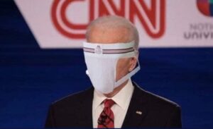 PHOTO Mask Covering Joe Biden's Entire Nose Head And Face So He Can't See Anything Meme