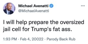 PHOTO Michael Avenatti Tweeting From Jail That He Will Prepare Oversized Jail Cell For Trumps' Fat Ass