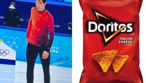 PHOTO Nathan Chen Wearing An Outfit That Looks Like A Bag Of Doritos