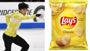PHOTO Nathan Chen Wearing An Outfit That Looks Like A Bag Of Lay's Potato Chips