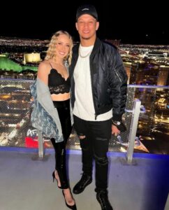 PHOTO Patrick Mahomes Enjoying The Las Vegas Skyline From Expensive Hotel And His Wife Looks Like A Stripper
