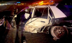 PHOTO Rams Fans Destroy LAPD Police Crusier Giving It Flat Tires And Knocked All The Windows Out