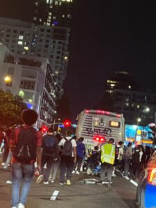 PHOTO Rams Fans Laughing Thinking It's Hilarious To Destroy City Bus In Los Angeles