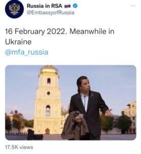 PHOTO Russia's Embassy Is Sending Out Ukraine Invasion Memes