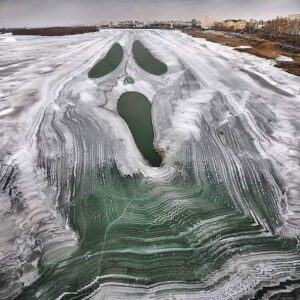 PHOTO Russia's Irtysh River Looking Like The Scream Mask From Halloween