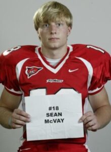 PHOTO Sean McVay As A College Football Player Holding Up His Name And Jersey Number