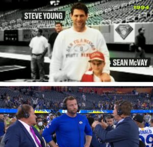 PHOTO Sean McVay With Steve Young In 1994 Vs Sean McVay With Steve Young In 2022