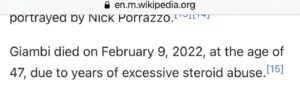 PHOTO Some Sick Person Changed Jeremy Giambi's Wikipedia Page To Say He Died of Excessive Steroid Abuse When That's Not What Happened