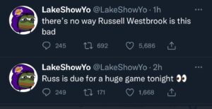 PHOTO The Russell Westbrook Experience One Moment You're Think He's Due For A Huge Game Then You're Thinking There's No Way He's This Bad