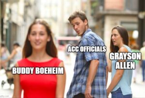 PHOTO ACC Officials Looking At Buddy Boeheim Like That's Nothing Compared To Grayson Allen Meme