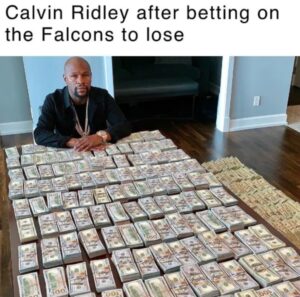 PHOTO Calvin Ridley After Betting On The Falcons To Lose Meme