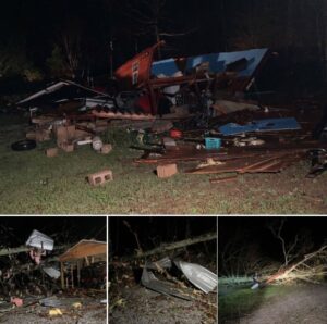 PHOTO Close Up Of Flipped Mobile Home In Bibb County Alabama That Was Flipped Over Like A Pancake