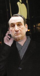 PHOTO Coach K On The Phone Telling The ACC To Suspend Buddy Boeheim Meme