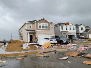 PHOTO Damage To Houses In Hutto Texas Neighborhood From Tornado