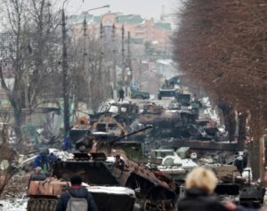PHOTO Damaged Russian Military Vehicles Piled Up Outside Ukraine's Capital In Kyiv