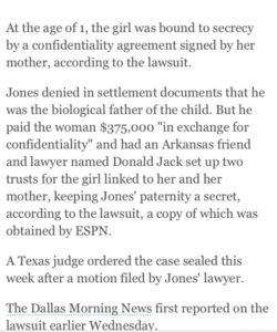 PHOTO Jerry Jones Paid His Mitress That He Had Child With In Arkansas $375K To Go Away And Gave His Illigetimate Daughter And Mitress Trusts Full Of Money