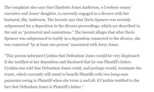 PHOTO Jerry Jones Reached Out To Alexandra Davis' Mother Last Month And Told Her He Would Terminate Trust Funds If She Testified In Court That Jerry Is The Father Of Her Child