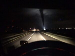 PHOTO Some People Think The Hand Of God Was Directing The Tornado That Hit New Orleans Over A Lighted Cross On Top Of A Church To Draw Attention To It See For Yourself