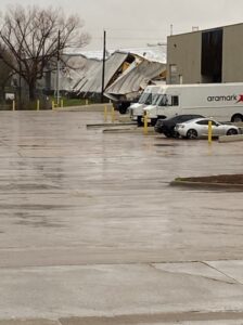 PHOTO Sprindale AR Tornado Was So Strong It Bent The Metal Roof Of A Factory