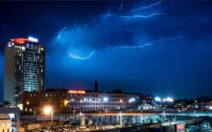 PHOTO Terrifying Lightening Above Downtown Mobile AL As Tornado Approached