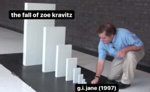 PHOTO The Fall Of Zoe Kravitz Compared To GI Jane 1997 Meme