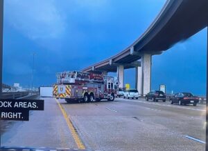 PHOTO Vehicles Flipped Upside Down On The Freeway In Round Rock Were Blocking Traffic After Tornado Hit