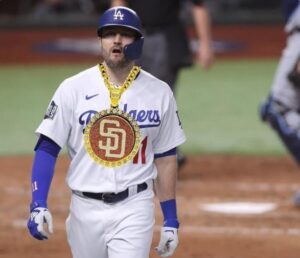 PHOTO AJ Pollock With A SD Padres Chain Around His Neck