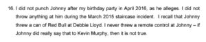 PHOTO Amber Heard Lied About Johnny Depp Throwing A Can Of Red Bull At His Nurse And The Nurse Testified That It Was A Lie