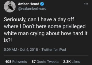 PHOTO Amber Heard Mocking Johnny Depp By Calling Him A Privileged White Man