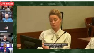 PHOTO Amber Heard Staring At The Ground Like A Hurt Bae During Johnny Depp's Testimony
