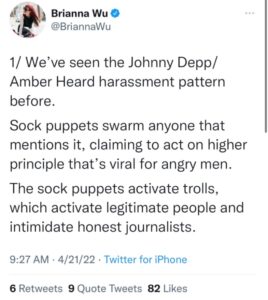 PHOTO Amber Heard's Few Supporters Have Strong Opinions That Johnny Depp's Abuse Is Intimidating Honest Journalists