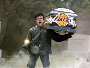PHOTO Austin Reaves Carrying Lakers Casket Of Losing Vs Nuggets Meme