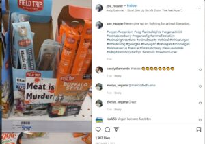 PHOTO Chain Girl Protesting Glen Taylor Thinks Meat Is Murder And Is Against Eating Meat