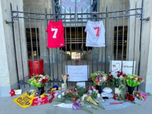 PHOTO Close Up Of Dwayne Haskins' Memorial Outside Buckeyes Ohio Stadium