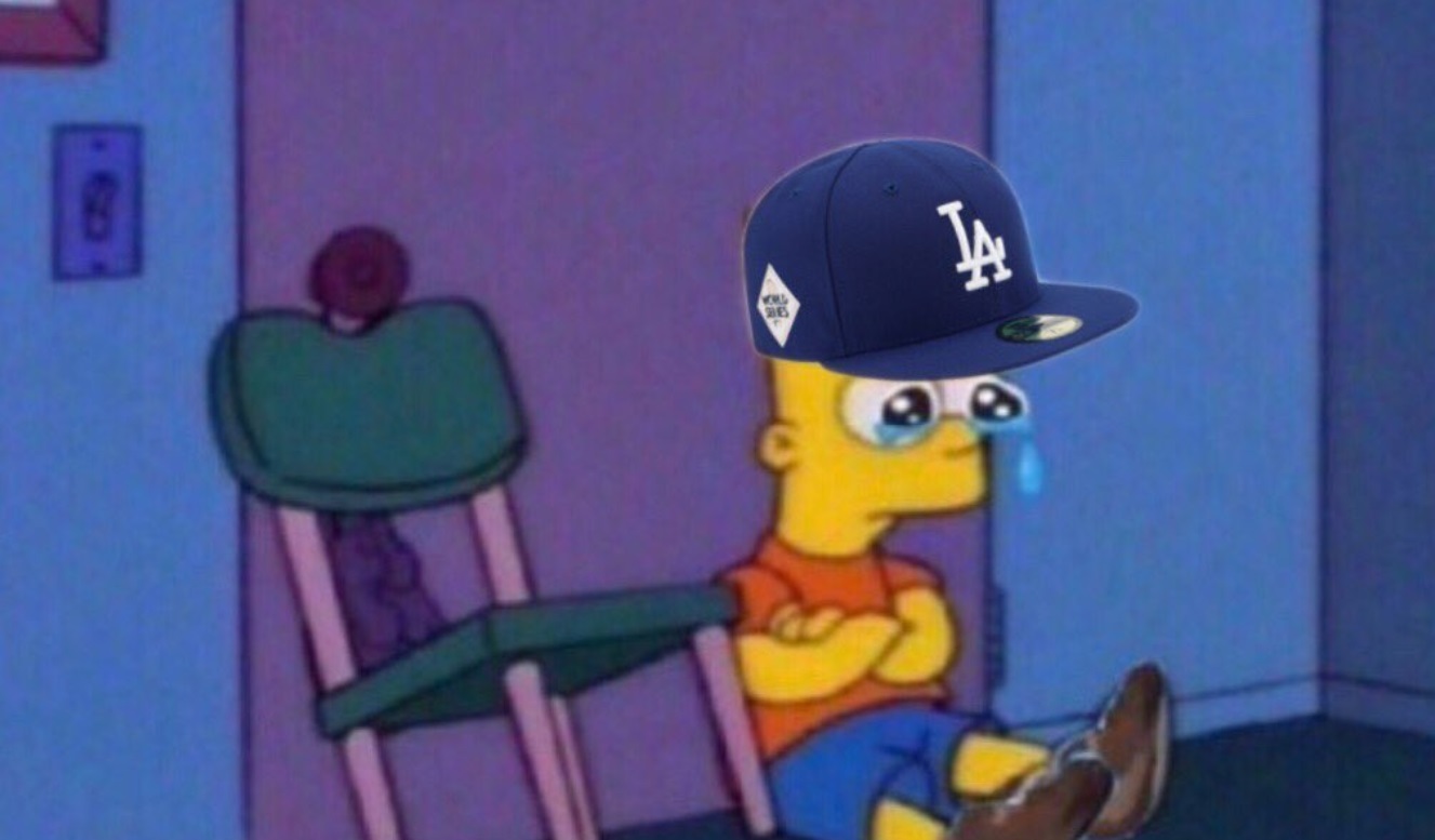 PHOTO Dodgers Fans Crying In A Corner With An LA Hat On After AJ ...