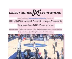 PHOTO Entire Google Doc Created From Direct Action Everywhere Explaining Why Glue Girl Did Avian Flu Protest At Timberwolves Game