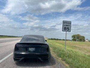 PHOTO Everyone Road Tripping Where It's 85 MPH Speed Limit In Texas Want Auto-Pilot Limit Moved To 85 Or 90