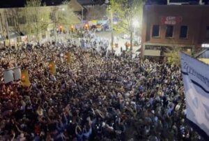 PHOTO Franklin Street Was Blocked Starting At 10 PM After UNC Fans Flooded Streets Of Chapel Hill