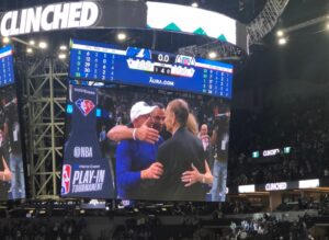 PHOTO Glen Taylor Hugging Alex Rodriguez After Timberwolves Secure Playoff Berth