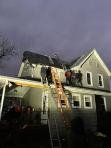 PHOTO Homeowners In Lairdsville PA Observing Roof Damage From Tornado