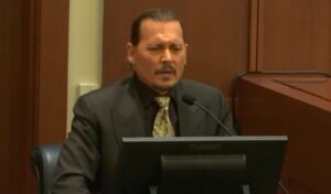 PHOTO Johnny Depp About To Cry While On The Stand