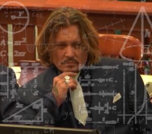 PHOTO Johnny Depp Contemplating Life When Amber Heard's Attorneys Say It's Not Her Fault She Took Pictures Of Johnny Sleeping With Ice Cream Spilled On His Lap