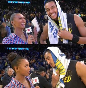 PHOTO Jordan Poole Looking At Rosalyn Gold-Onwude Like He's In Love With Her