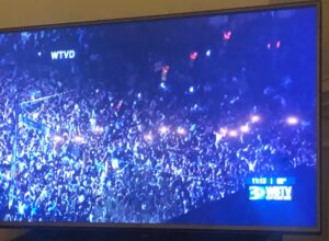 PHOTO Local North Carolina News Station Showed Crowd Of UNC Fans On The Streets Of Chapel Hill And There Were So Many Of Them It Looked Like A Full House Inside UNC's Football Stadium