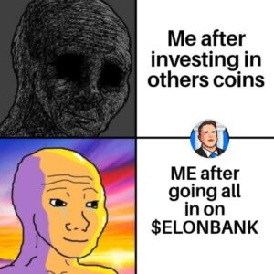 PHOTO Me After Investing In Other Coins Vs Me After Going All In On ElonBank Meme