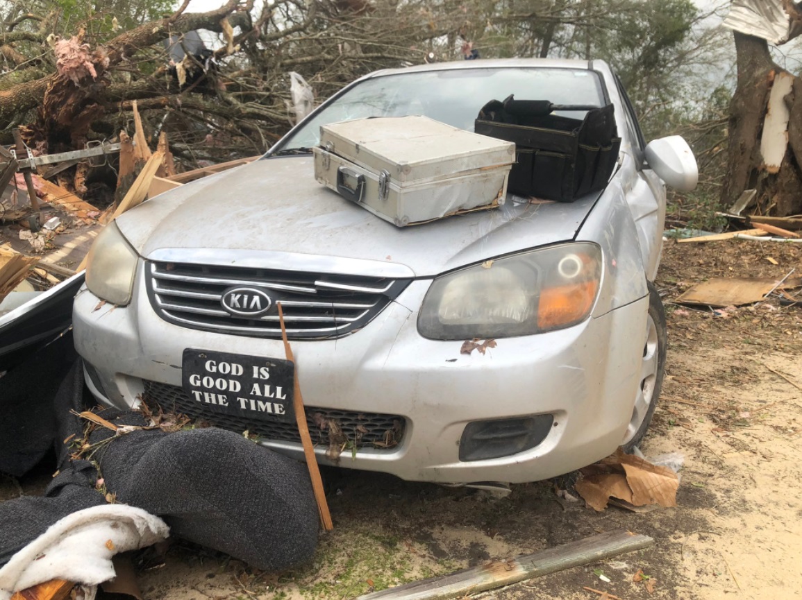 PHOTO Of Women's Car She Was Hiding In During Allendale SC Tornado And