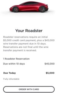 PHOTO Proof Tesla Is Now Taking Orders For The Roadster