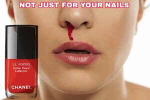 PHOTO Red Chanel Make-Up Not Just For Your Nails But Also To Fake Bleeding Amber Heard Meme