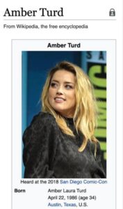 PHOTO Somebody Changed Amber Heard's Name On Her Wikipedia Page To Amber Turd